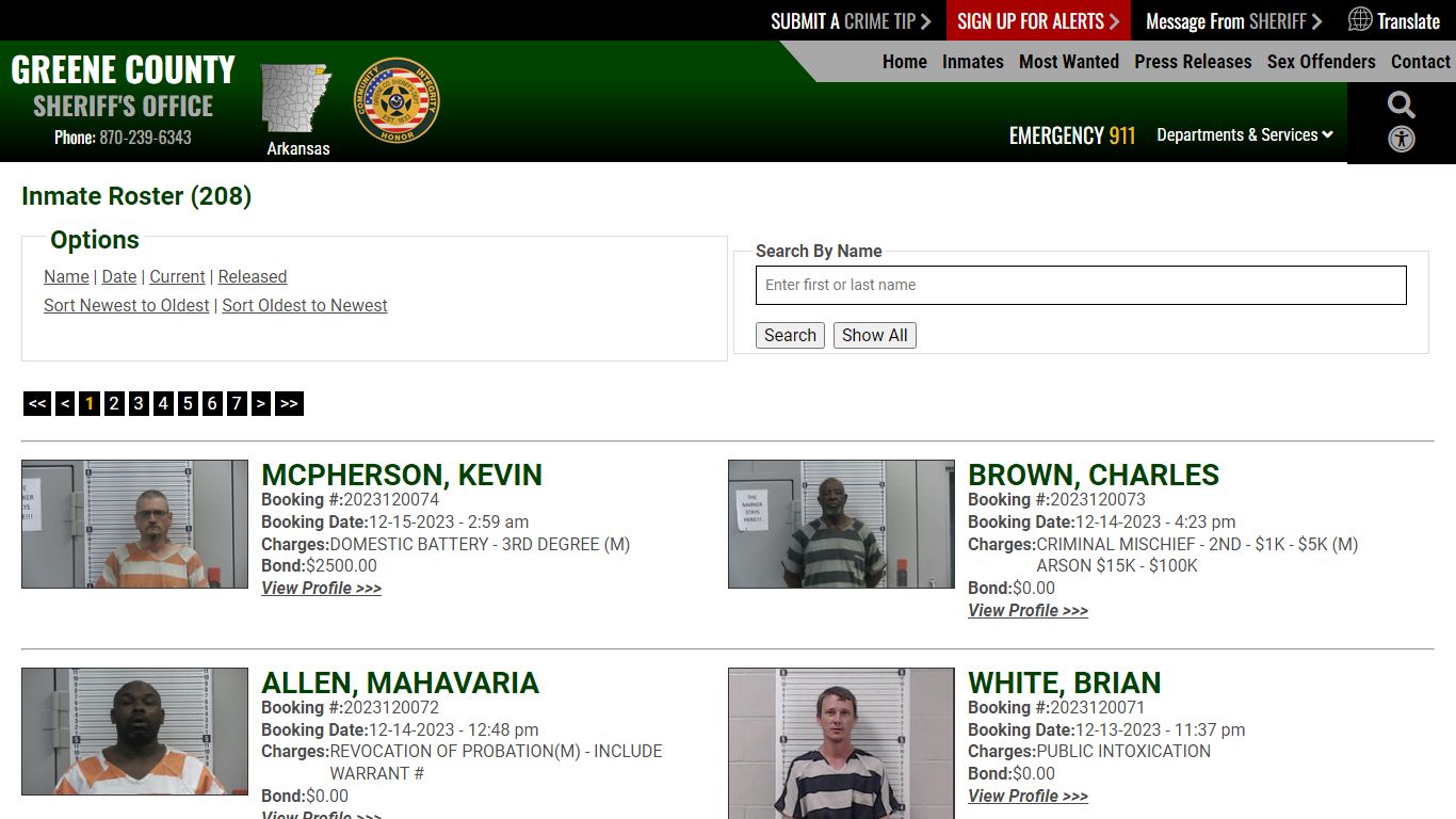 Inmate Roster - Current Inmates Booking Date Descending - Greene County ...