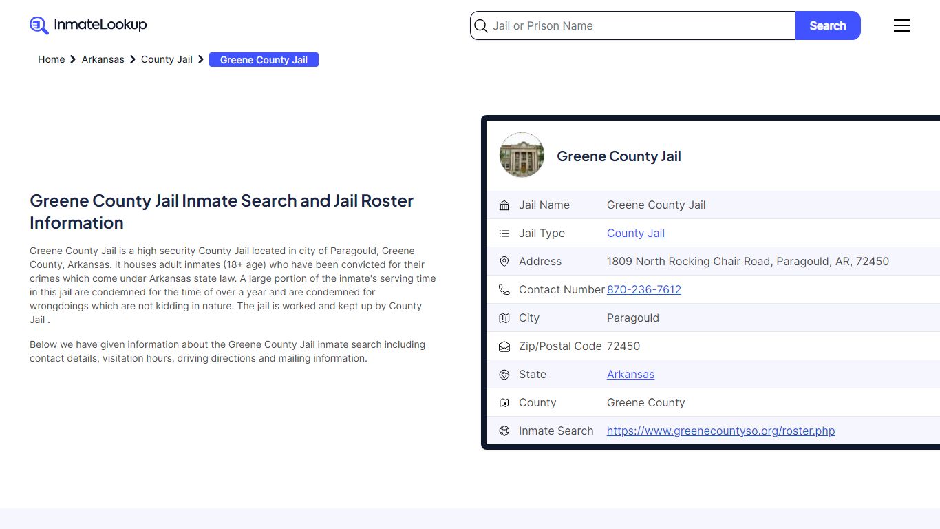 Greene County Jail Inmate Search - Paragould Arkansas - Inmate Lookup
